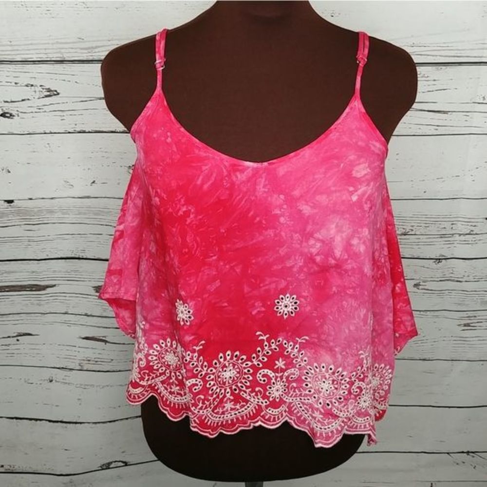 Rue21 Red Tie‎ Dye Handkerchief Tank Top